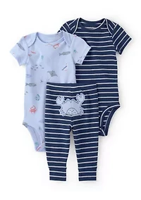 Baby Boys 3 Piece Sea Animals Set