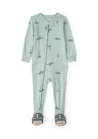 Baby Boys Dinosaur Print Footie Pajamas