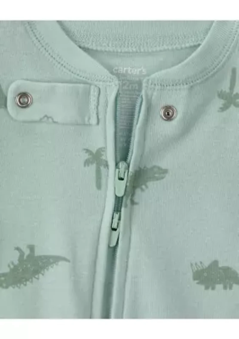 Baby Boys Dinosaur Print Footie Pajamas