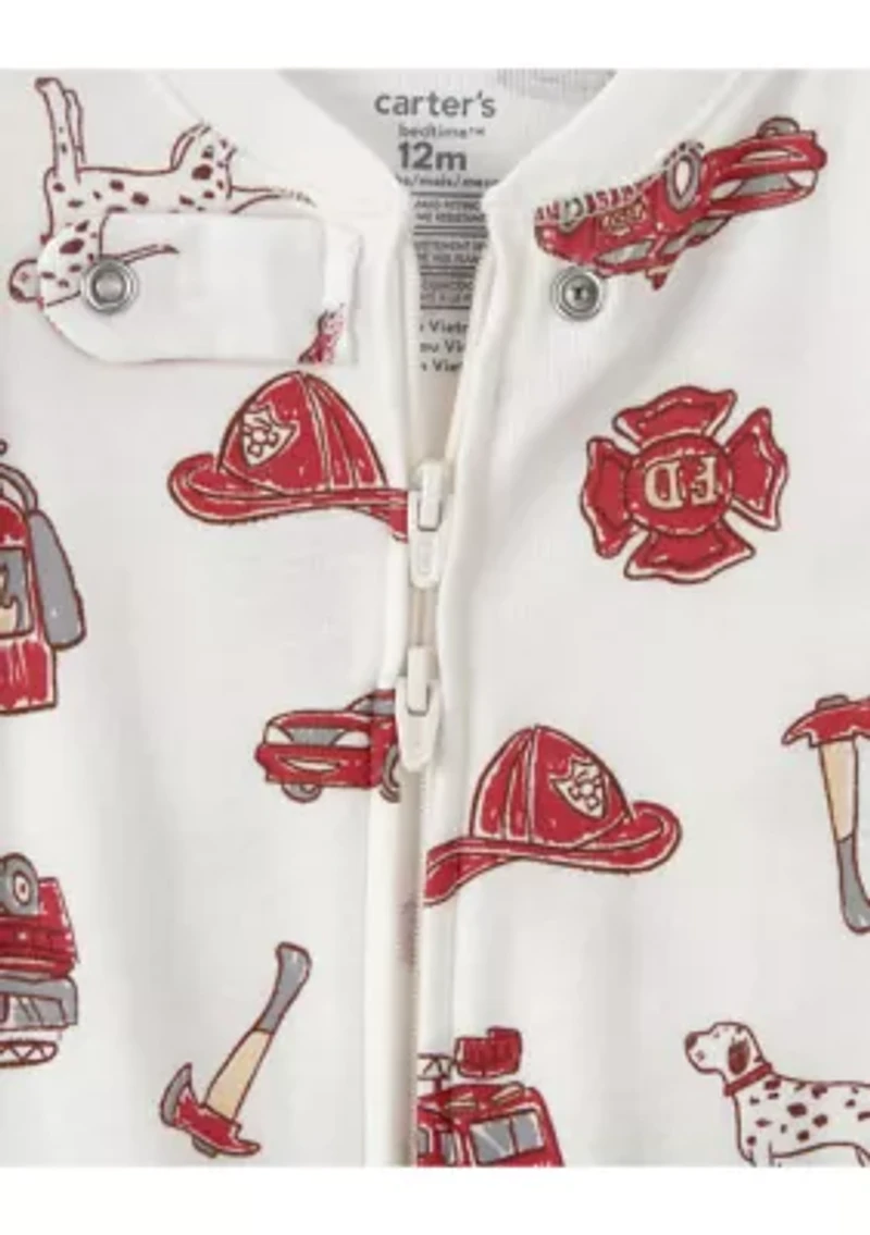 Baby Boys Firetruck Footie Pajamas