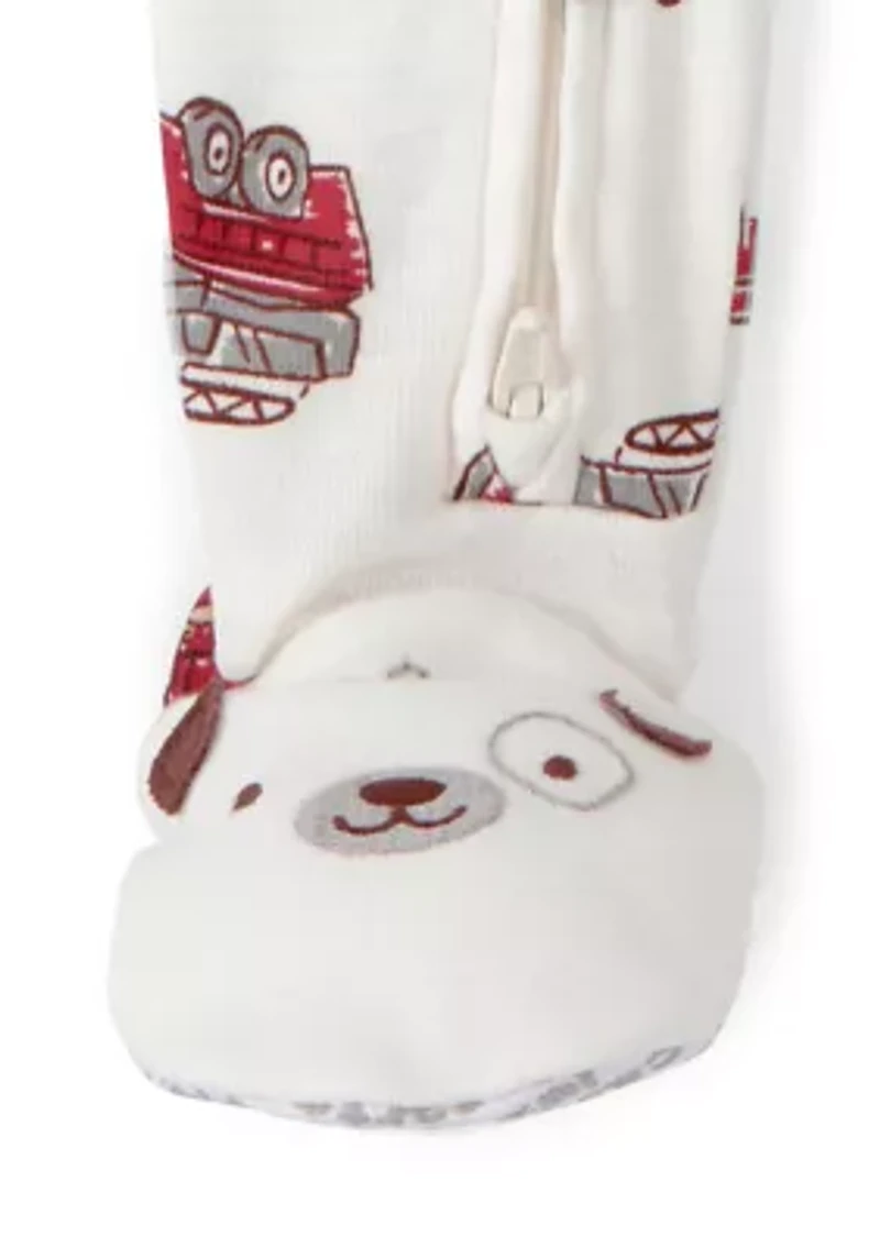 Baby Boys Firetruck Footie Pajamas