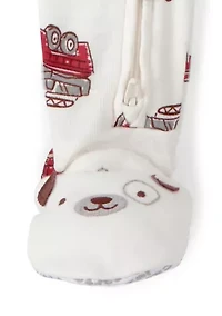 Baby Boys Firetruck Footie Pajamas