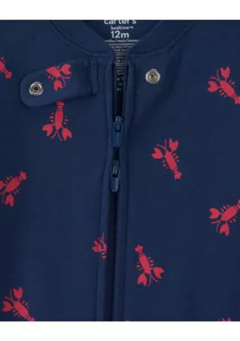 Baby Boys Lobster Print Footie Pajamas