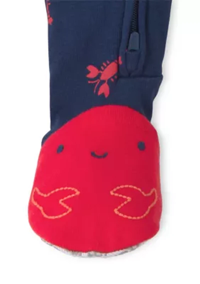 Baby Boys Lobster Print Footie Pajamas