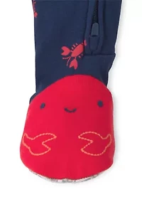 Baby Boys Lobster Print Footie Pajamas