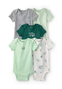 Baby Boys Short Sleeve Bodysuit - 5 Pack