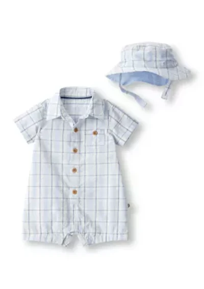 Baby Boys Romper and Matching Hat