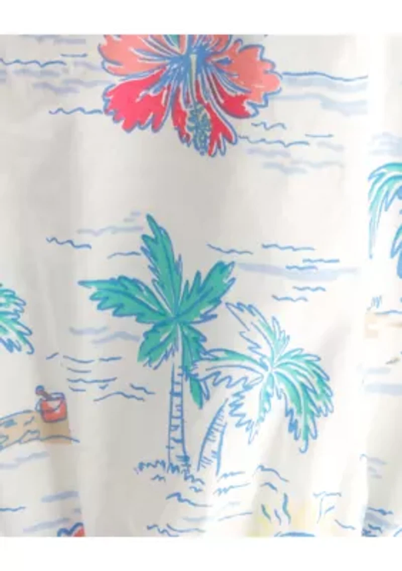 Baby Girls Beach Print Tank Top and Shorts Set