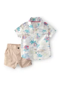 Baby Boys 2 Piece Shirt and Shorts Set