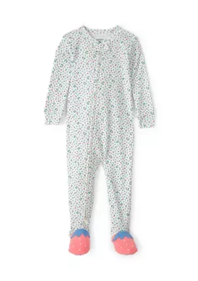 Baby Girls Strawberry Footie Pajamas