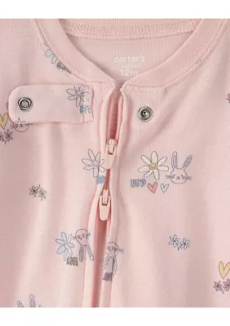 Baby Girls Bunny Footie Pajamas