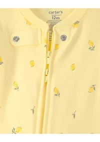 Baby Girls Lemon Print Footie Pajamas