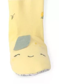 Baby Girls Lemon Print Footie Pajamas