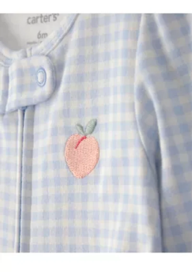 Baby Girls Interlock Snap Footie Pajamas