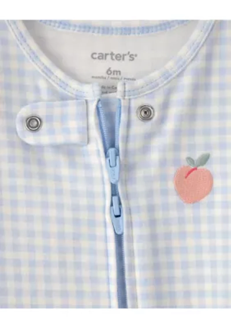 Baby Girls Interlock Snap Footie Pajamas