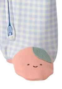 Baby Girls Interlock Snap Footie Pajamas