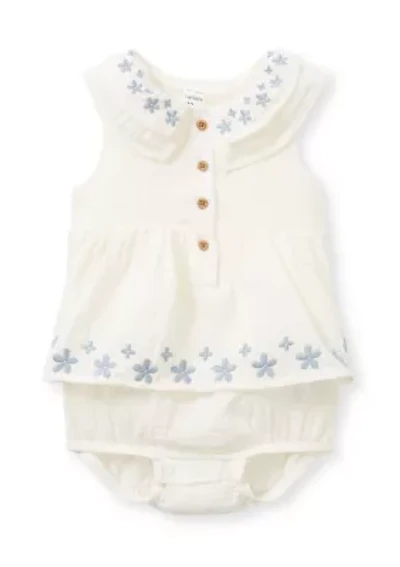Baby Girls Embroidered Sunsuit Dress
