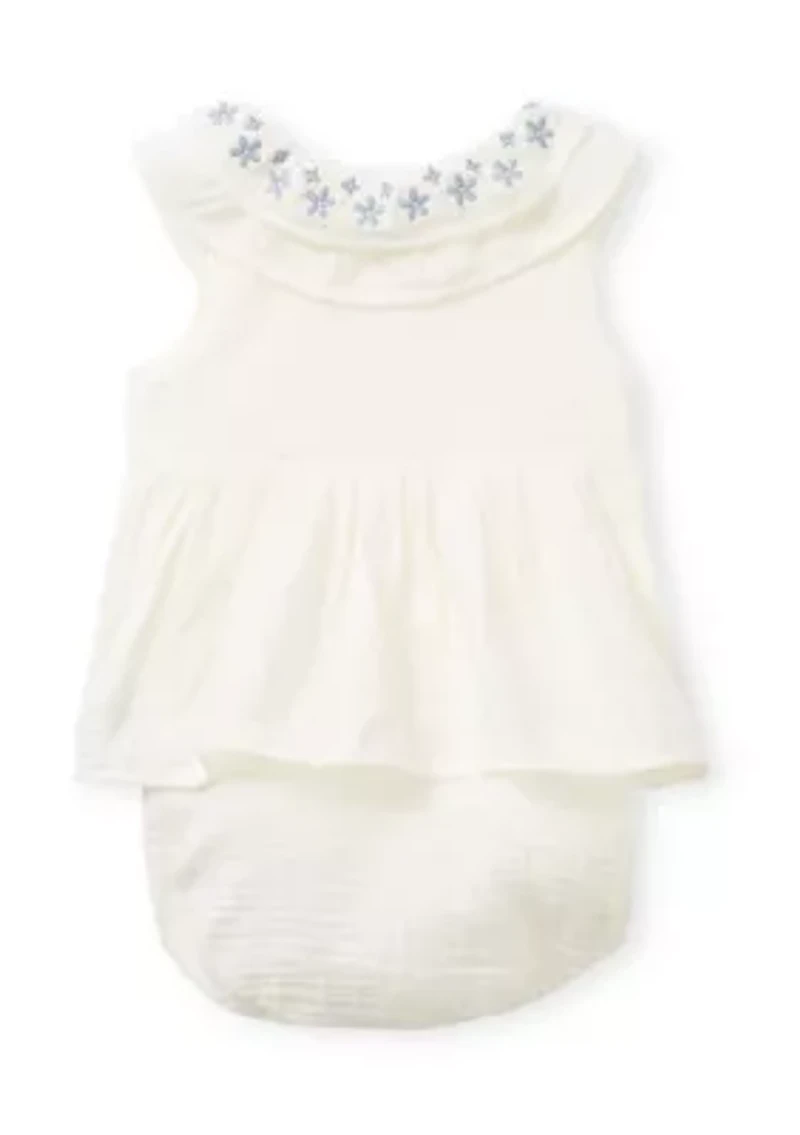 Baby Girls Embroidered Sunsuit Dress