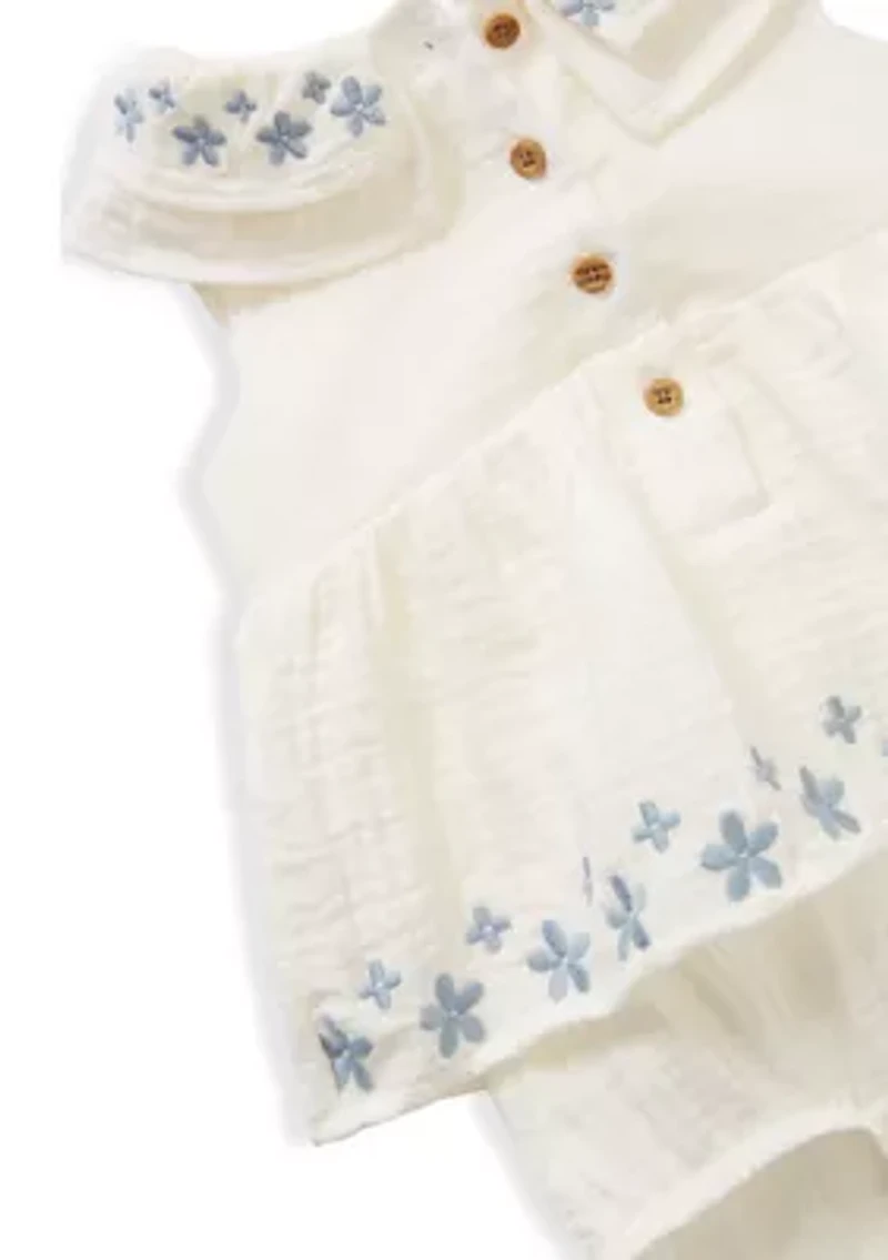 Baby Girls Embroidered Sunsuit Dress