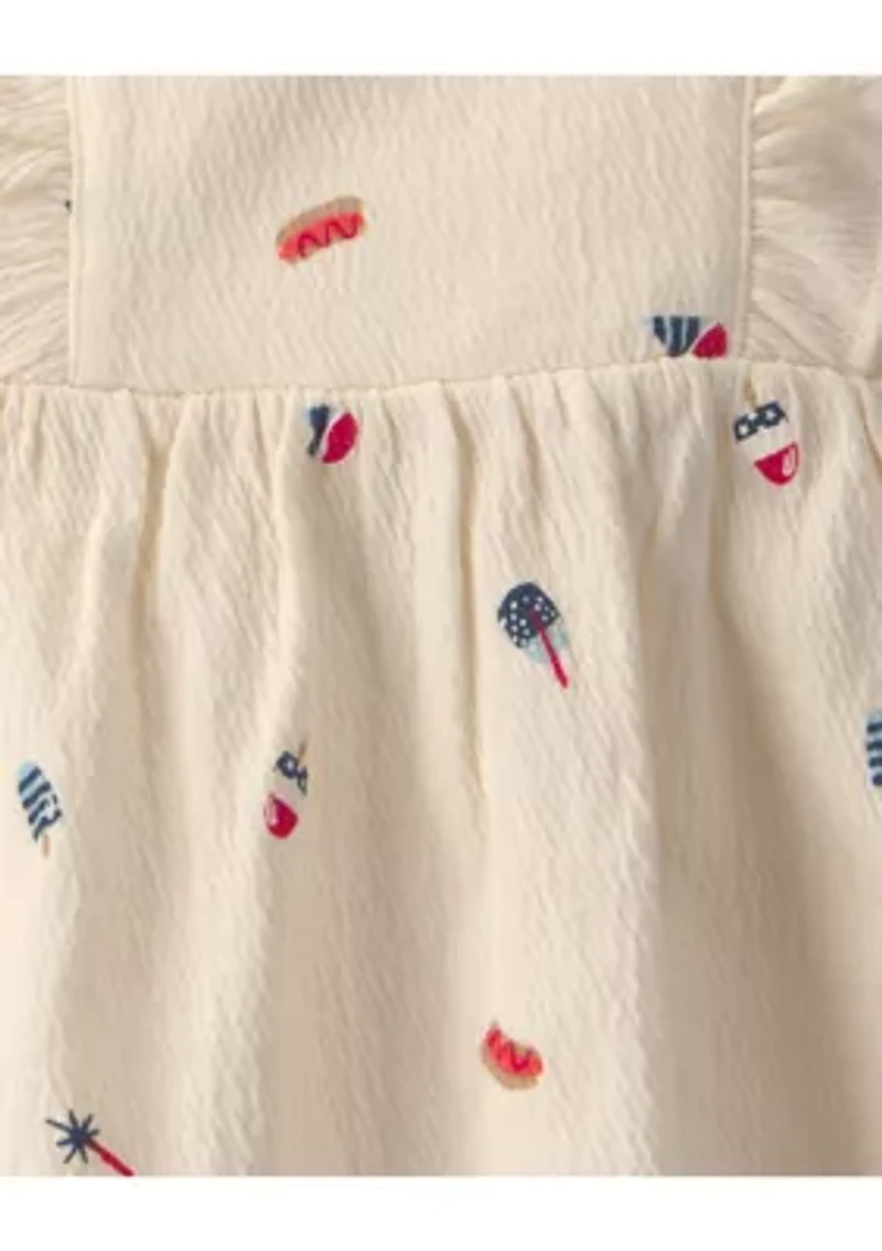 Baby Girls Festive Print Shirt and Shorts Set