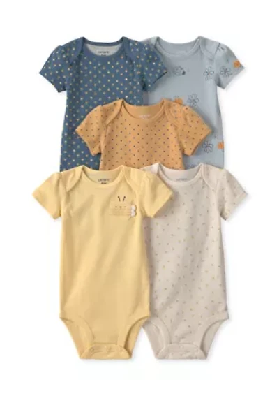 Baby Girls Short Sleeve Bodysuits - 5 Pack