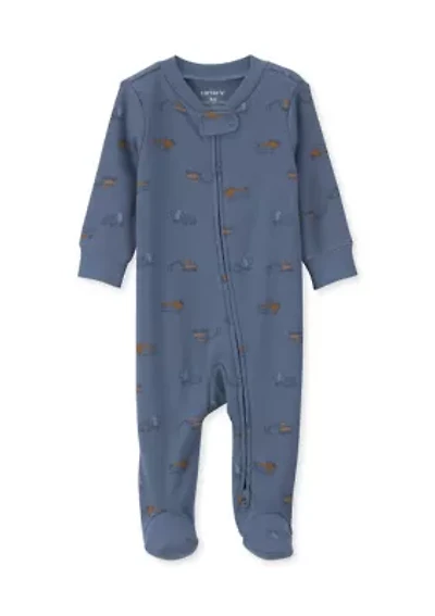 Baby Boys Textured Snap Closure One-Piece Pajama
