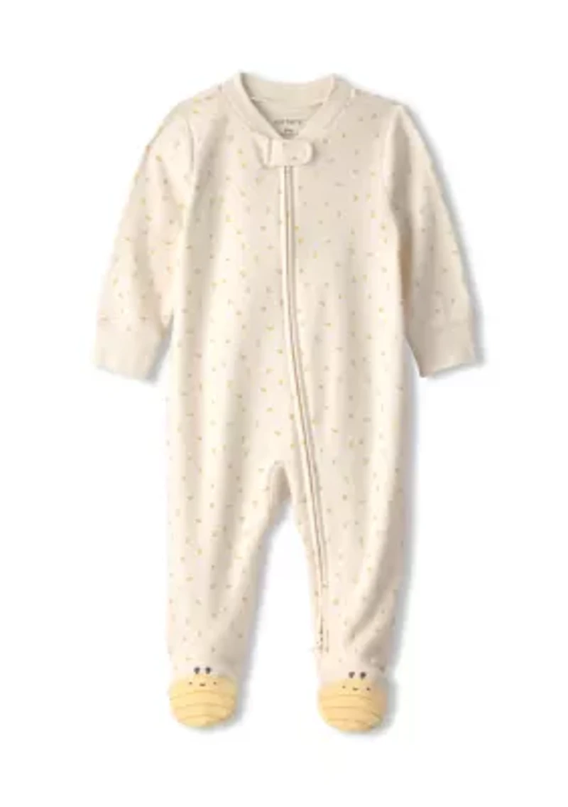 Baby Girls Bee Print Onesie