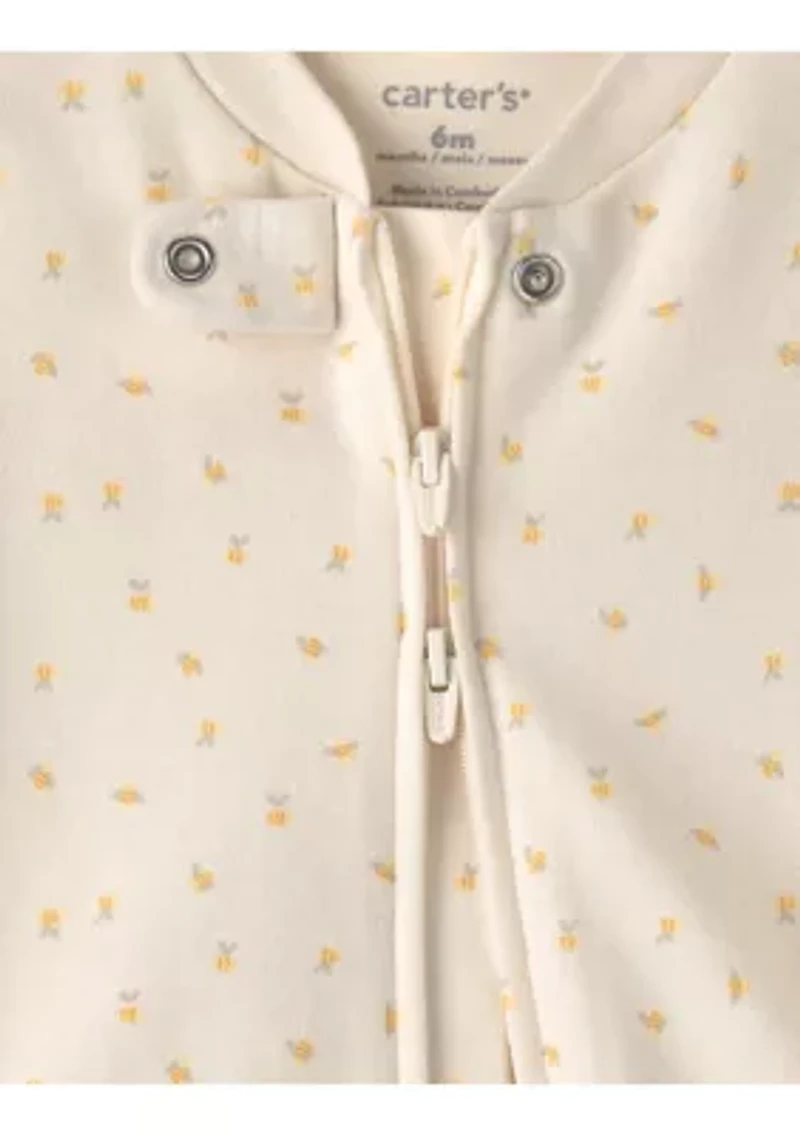 Baby Girls Bee Print Onesie
