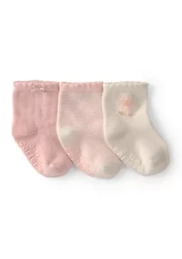 Baby Girls 3 Pack Bootie Socks
