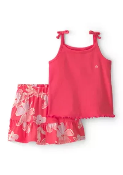 Baby Girls Floral Shirt and Skirt Set
