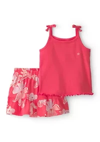 Baby Girls Floral Shirt and Skirt Set