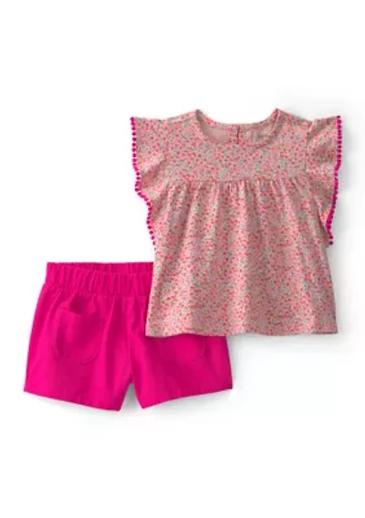 Baby Girls Floral Shirt and Shorts Set