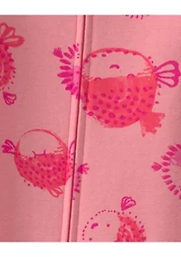 Baby Girls Pufferfish Print One-Piece Pajama