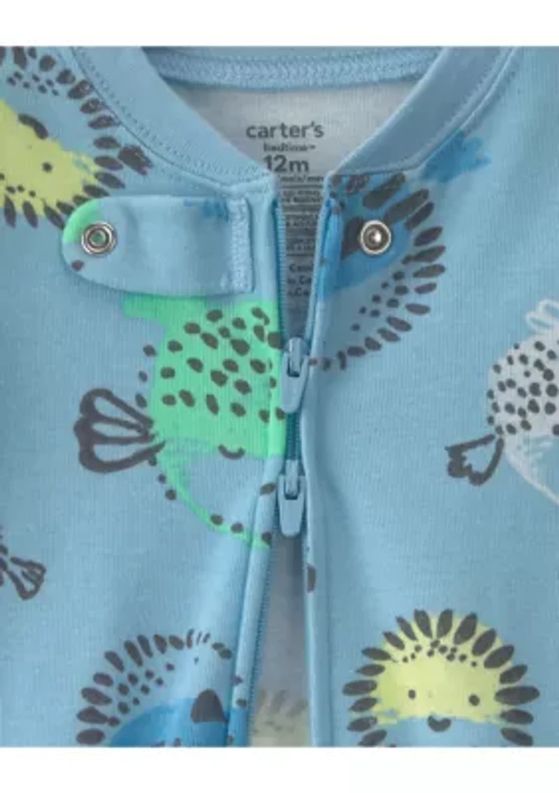 Baby Boys Pufferfish Print One-Piece Pajama