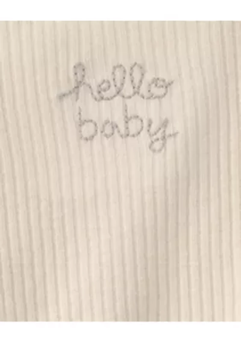 Babys Textured Snap Closure One-Piece Pajama