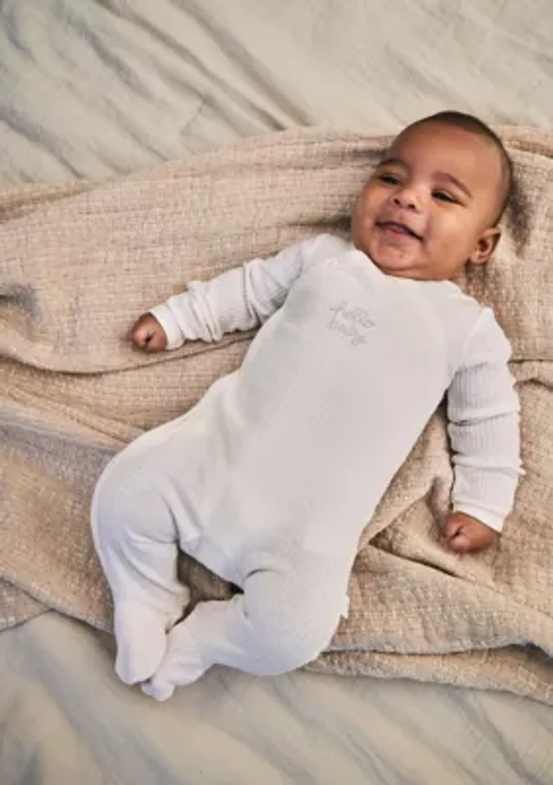 Babys Textured Snap Closure One-Piece Pajama