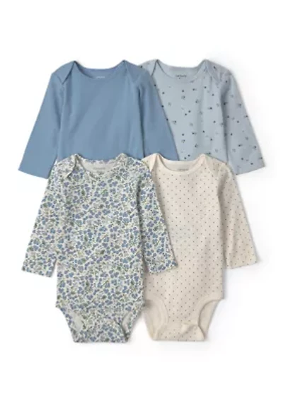 Baby Boys 4 Pack Print Bodysuits