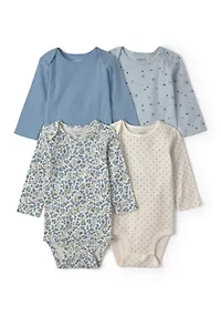 Baby Boys 4 Pack Print Bodysuits