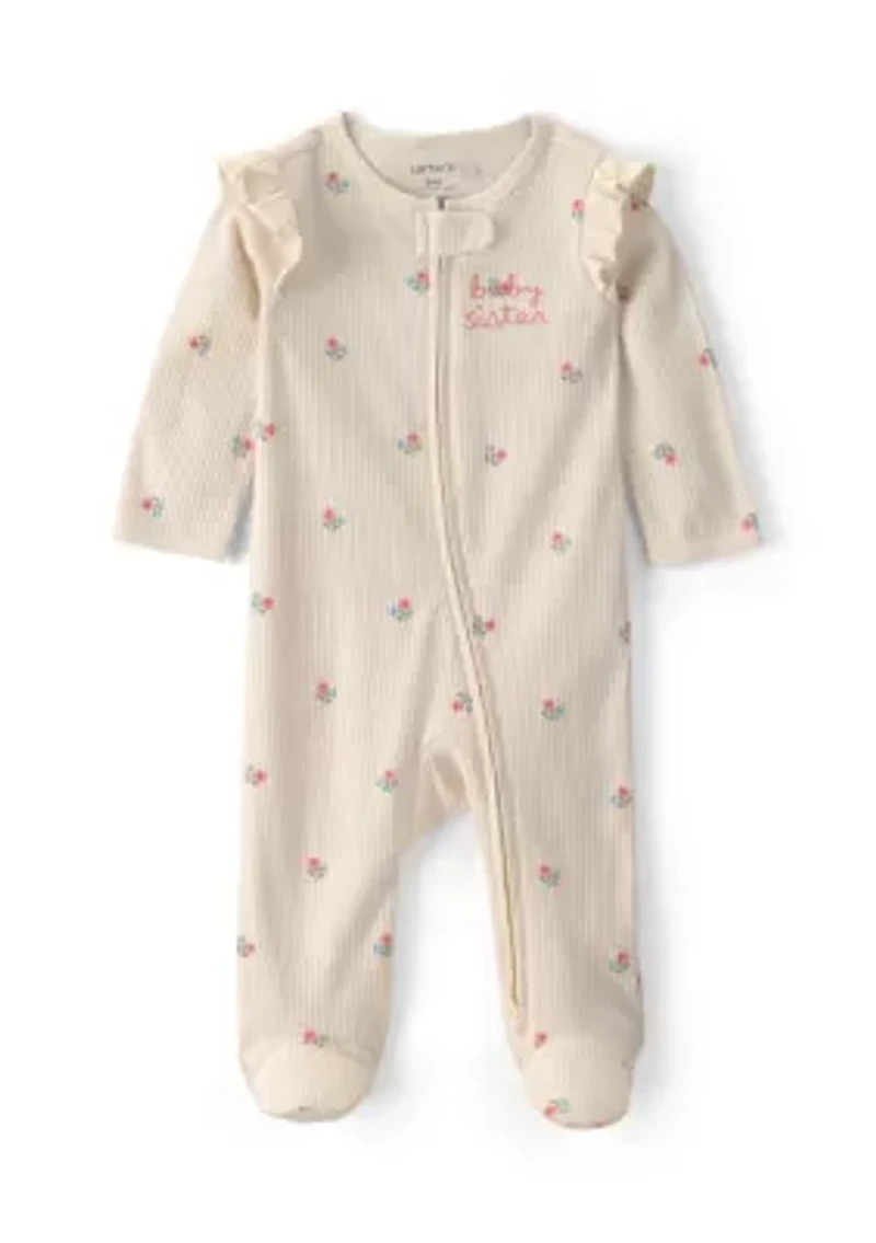 Baby Girls Textured Print Bodysuit