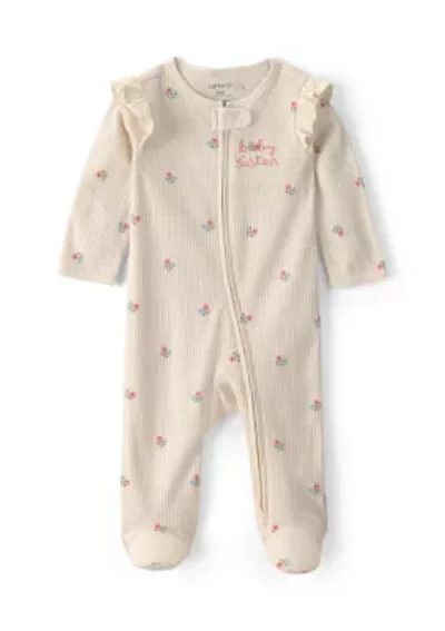 Baby Girls Textured Print Bodysuit