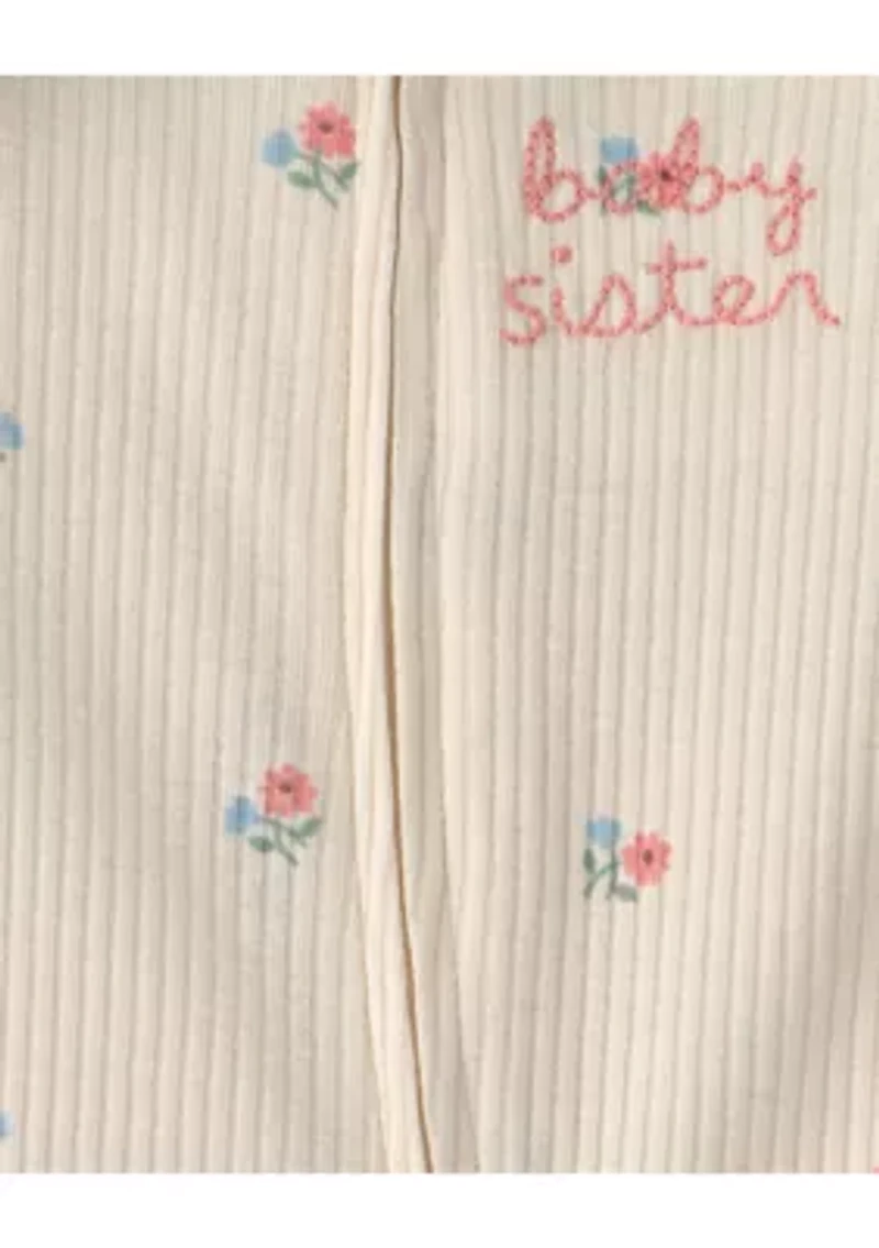 Baby Girls Textured Print Bodysuit
