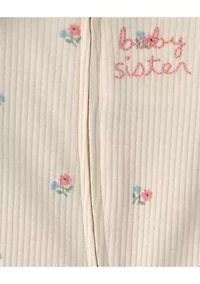Baby Girls Textured Print Bodysuit