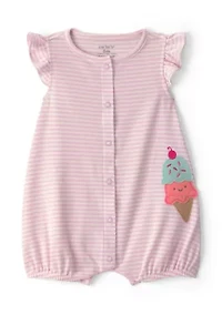 Baby Girls Striped Romper