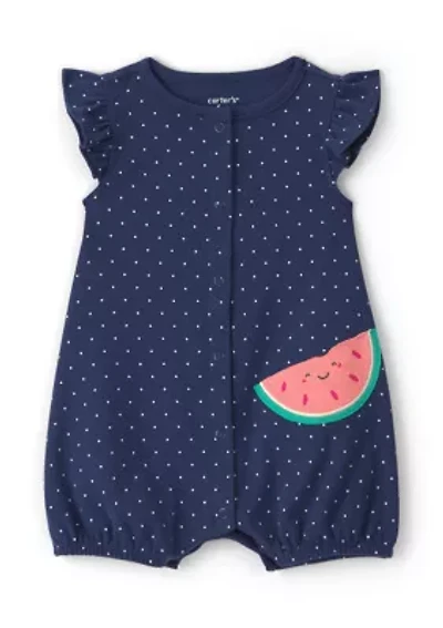 Baby Girls Watermelon Polka Dot Romper