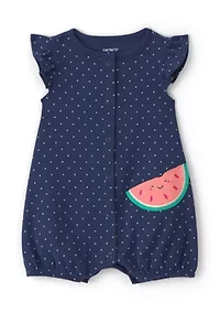 Baby Girls Watermelon Polka Dot Romper