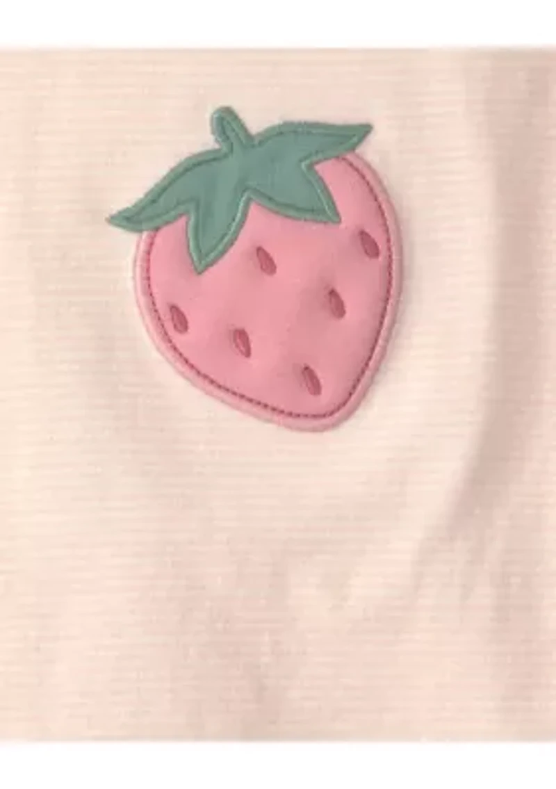 Baby Girls Strawberry Shirt and Leggings Set with Headband