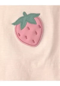 Baby Girls Strawberry Shirt and Leggings Set with Headband