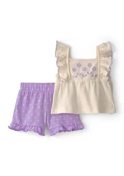 Baby Girls Ruffle Tank Top and Shorts Set