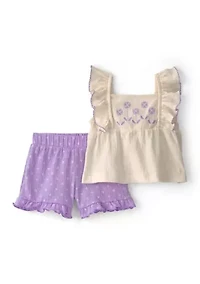 Baby Girls Ruffle Tank Top and Shorts Set