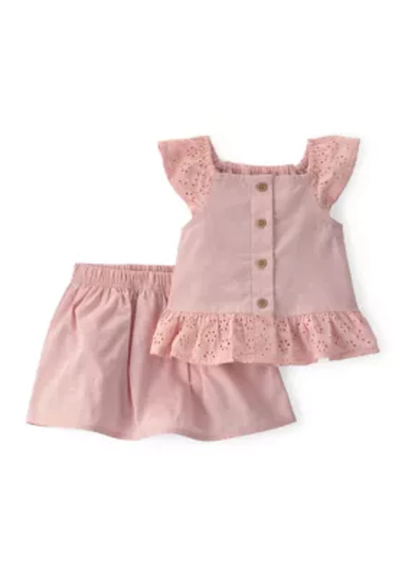 Baby Girls Ruffle Top and Skirt Set